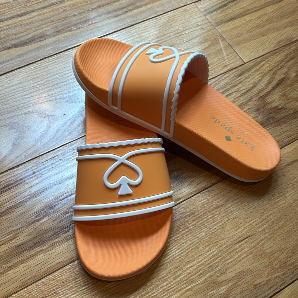 ♠️Kate Spade Brigitte Pool Slide, Sunset Blaze Orange - Picture 10 of 10